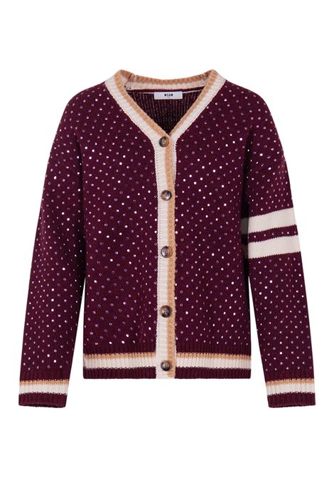 Cardigan con paiettes MSGM KIDS | F5MSJGCA081MS051